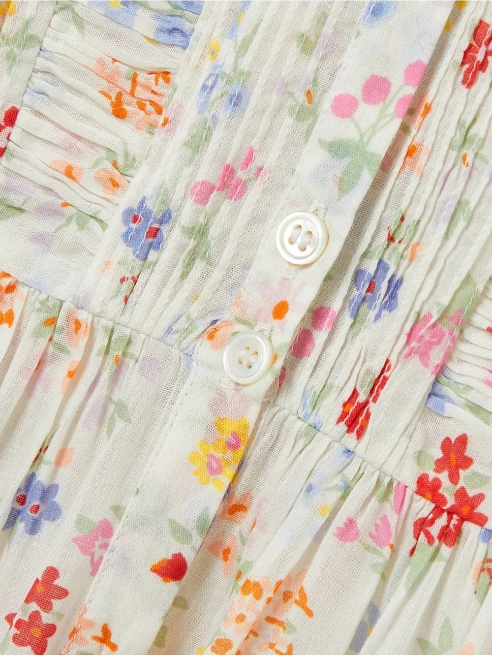 Doen Cream Floral Maxi Dress with Puff Sleeves - Picture 3 of 6